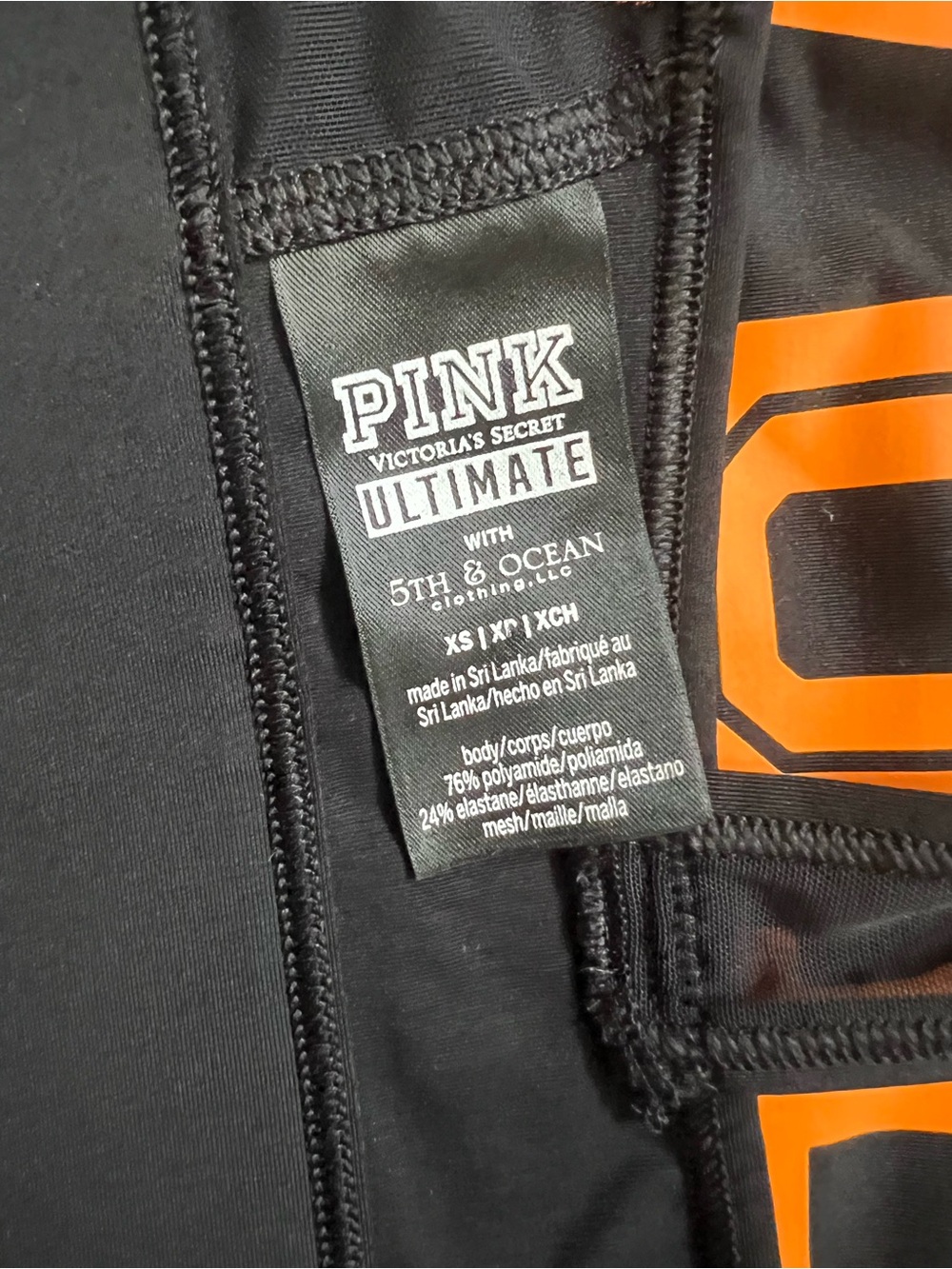 PINK Victoria's Secret Black Sports Bra with Tennessee 'VOLS' Graphic NWOT XS - Picture 4 of 4